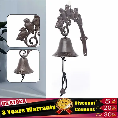 Antique Gate Bell Cast Iron Garden Door Hanging Vintage Bird Bell 	Door Chime • $24.70