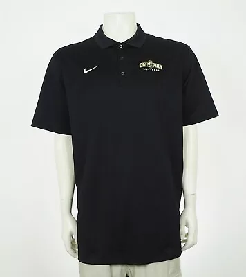 Nike Team Dri-Fit Cal Poly Mustangs Black Blend Polo Shirt Mens XL • $18.74