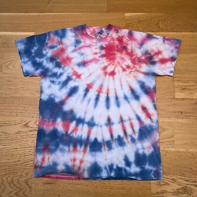 Vintage Hand Made Tie Dye T Shirt M Acid Wash Multicolour Festival Hippy 90s Y2K • £7.69