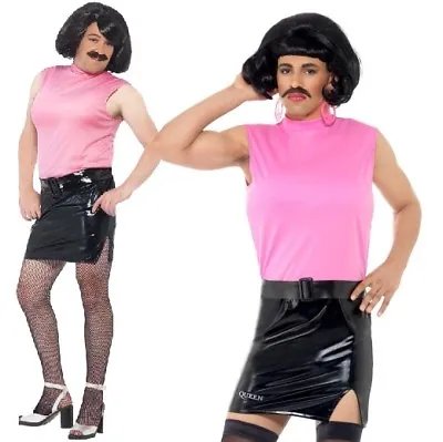 $73.36 • Buy 80s Queen Freddie Mercury Break Free Housewife Fancy Dress Costume & Wig Smiffys