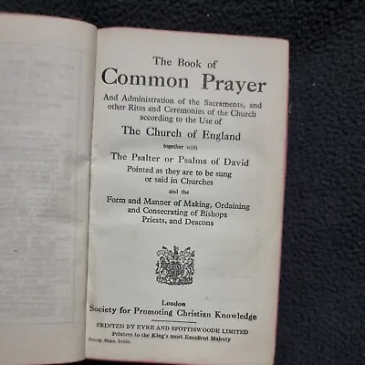Antique 1930s Eyre & Spottiswoode The Book Of Common Prayer Bible • £10.79