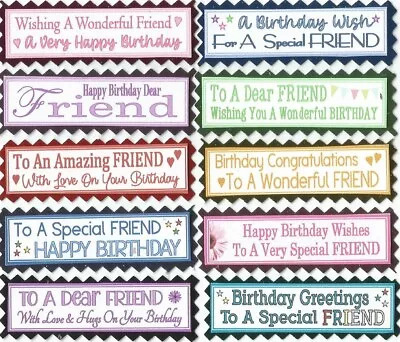 10 Happy Birthday SPECIAL FRIEND Greeting Card Craft Scrapbook Sentiment Banners • £1.45