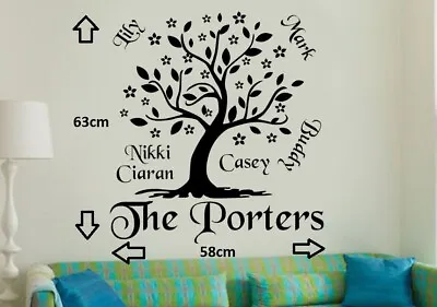 Family Tree Personalised Wall Art Sticker/Decal • £10.99