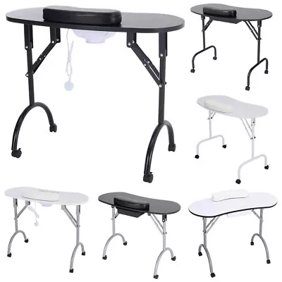 Folding Portable Manicure Nail Table Salon Technician Desk Work Station Stool • £89.95