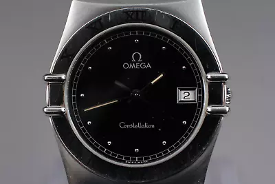 *EXC+5* OMEGA Constellation Silver Stainless Steel Black Dial Quartz Watch Swiss • $1070.13