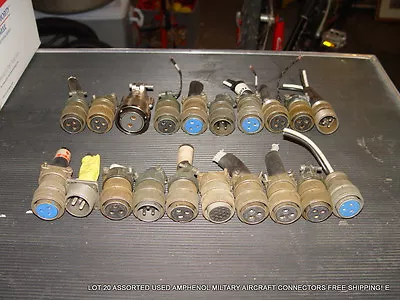 Lot 20 Assorted Used Amphenol Miltary Aircraft Connectors Free Shipping! E • $64