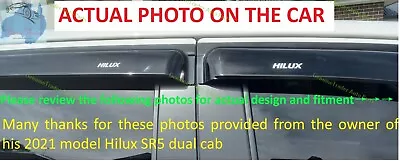 Window Visor Weather Shields Fit For Hilux DUAL CAB N80 2015-2024 Tinted Black • $65.88