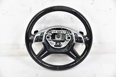 💎 2013-2016 Mercedes Gl450 Oem Black Leather Steering Wheel 1664600318 X166 • $197.99