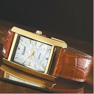 £99.99 • Buy STAUER Castille Watch Designer Precision Wrist Timepiece Leather Band  Gold Dial