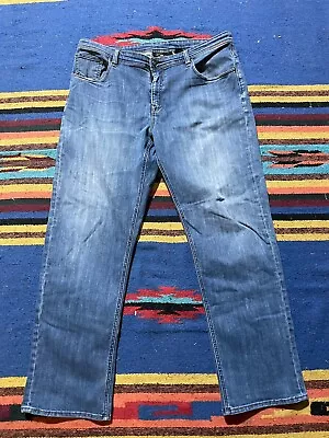 Marmot Jeans Mens 40x32 Blue Straight Leg Dark Wash Heavy Denim Cotton Blend • $24.49