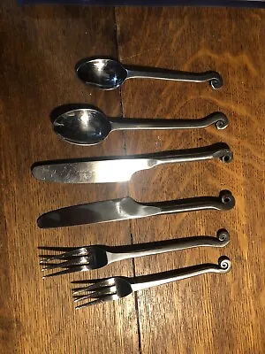 Stainless Steel Cutlery Mission Flatware Placeset 5pc • $50