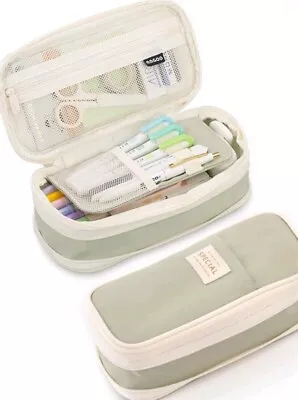 Large Capacity Pencil Case Portable Pencil Bag With 4 Compartments Multi-Slot • £7.90