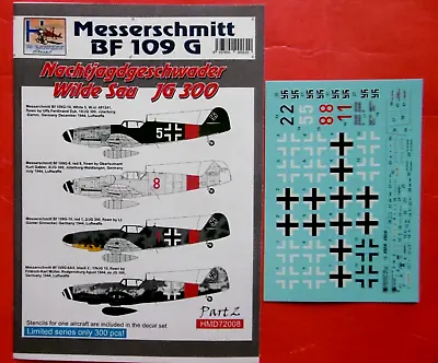 Messerschmitt Bf 109G-10Wilde Sau JG 300 _ 1/72 Decals • $10.90