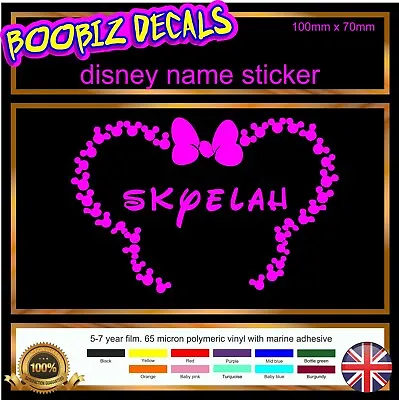 Disney Name Stickers Cot Wall Nursary Door Window Car  Van Laptop  • £4.50