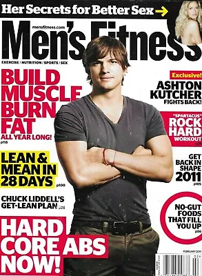 Men's Fitness Magazine Ashton Kutcher Workouts Build Muscle Chuck Liddell 2011 • $13.45