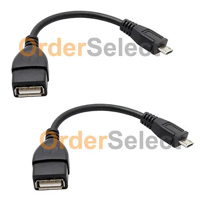 2 USB Micro B To A OTG Cable For Samsung Galaxy Note 5 S6 S7 Edge Plus Active • $2.99