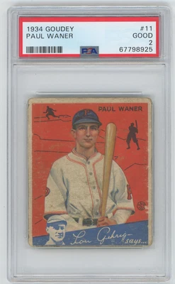 $159 • Buy 1934 Goudey  11 Waner  PSA 2 670922 