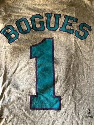 Vintage Muggsy Bogues Charlotte Hornets Bobcats NBA Gray Jersey T-shirt XL Rare • $88.88