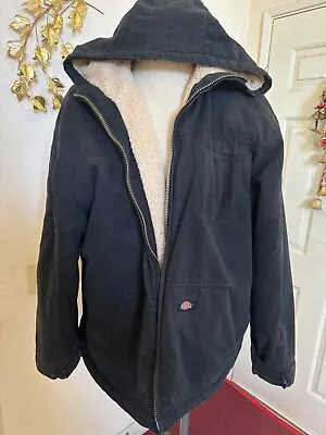 Men’s Dickies Sherpa-lined Canvas Coat/Jacket 2xl Black Hoodie • $14.99