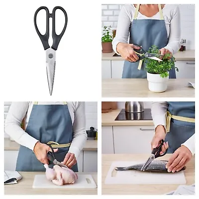 IKEA SVARTFISK Kitchen Scissors Stainless Steel/black • £14.06