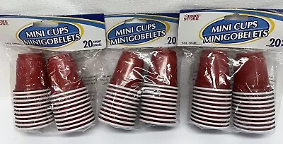 60 Mini Red Plastic Cups 2 Oz Shot Glasses Party Jell-O Shots • $7.77
