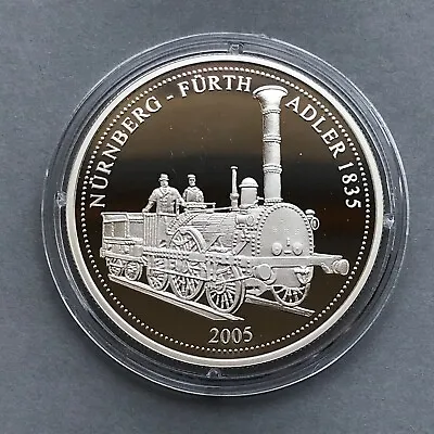 TOGO Silver Coin 1000 Frncs 2005  Locomotive ADLER Railway  Proof • $71