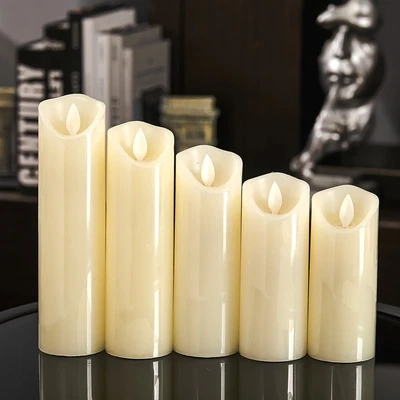 £15.95 • Buy 5x Battery Operated Led Flameless Candles Pillar Flickering Timer Remote Control