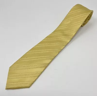 Donald J Trump Signature Collection Mens Yellow Striped Tie 100% Silk Necktie • $13.99