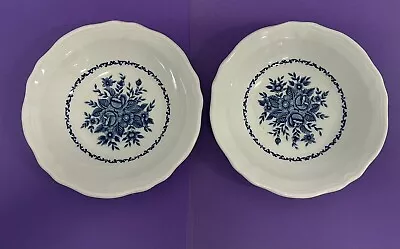 Vintage Mayhill Federalist Ironstone Blue And White Shallow Bowls Set Of TWO • $10