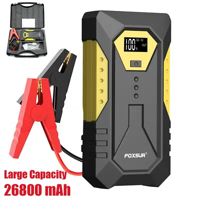 26800mah Car Jump Starter Pack 800A 12V Booster Power Bank USB Battery Charger • £36.99