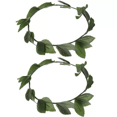 2 Pieces Green Leaves Roman Greek Goddess Laurel Wreath Headband Photo Props • £6.68