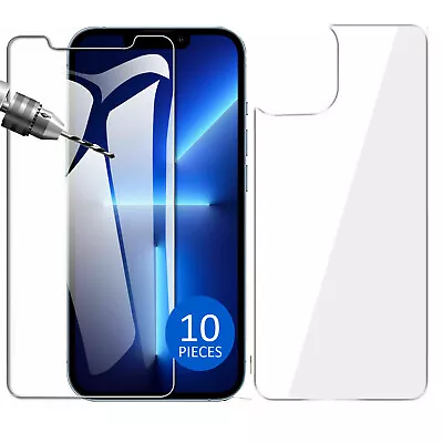 $45.99 • Buy 10x Tempered Glass Screen Protector For Apple IPhone 14 PLUS Front And Soft Back