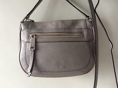 MICHAEL KORS Real Leather Ladies Small Grey Saddlebag Crossbody Shoulder Bag • £25