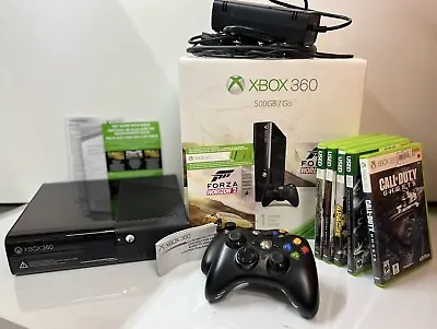 Xbox 360 E 500GB Go W/5 Games & Free Priority Mail Shipping • $375