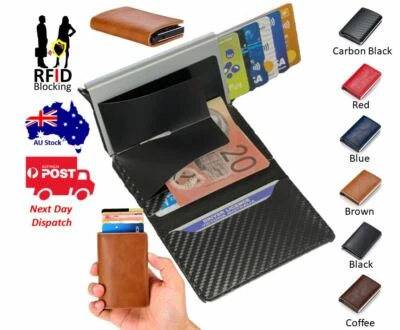 $11.99 • Buy Men RFID Blocking Leather Trifold Credit Cards ID Holder Money Clip Wallet Purse
