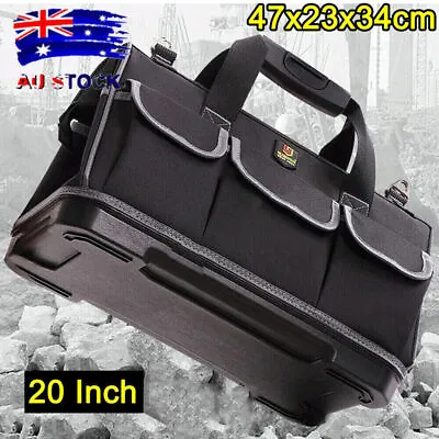 20  Water Proof Heavy Duty Tool Bag Wide Mouth Carry Contractor +Shoulder Strap • $28.99