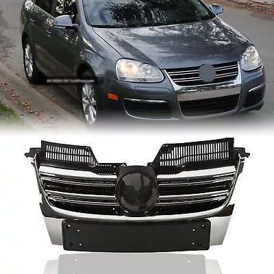 $88.59 • Buy Fit 2005-2010 VW Volkswagen Jetta MK5 Sedan Front Upper Grille Grill Chrome Trim