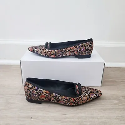 Talbots Brocade Embroidery Tapestry Vintage Pointed Toe Ballet Flats Shoes 5.5 B • $30