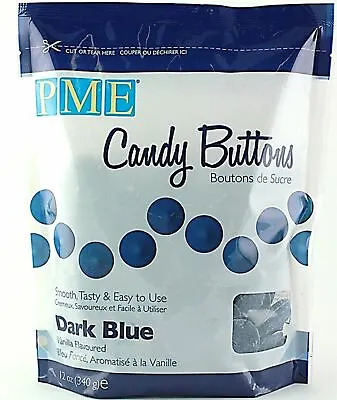 Edible Cake Decoration Icing Dark Blue Candy Buttons Vanilla Flavoured 12Oz • £7.98