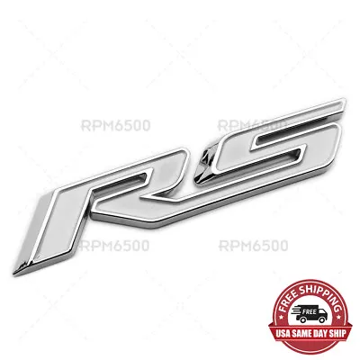 For Chevy RS Rear Trunk Lid Nameplate Logo Fender Marker 3D Emblem Badge White • $16.99