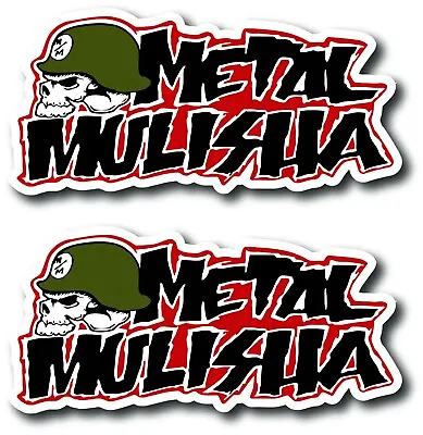 2x METAL MULISHA HEAD AND LOGO DECAL STICKER US  CAR WINDOW SKULL HELMET TRUCK • $82.02