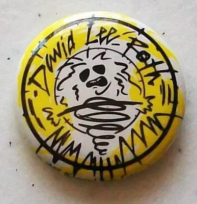 DAVID LEE ROTH Pinback Van Halen Crazy From The Heat Vintage Badge Button  1985  • $93.03