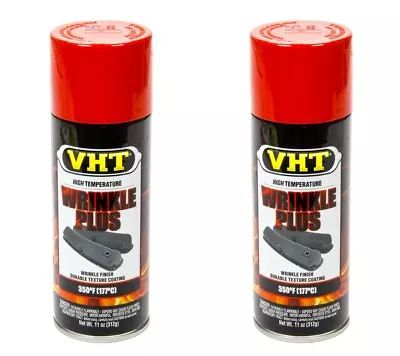 2-Pack VHT SP204 RED WRINKLE PLUS Spray Paint Can Auto Car Valve Cover High Temp • $44.52