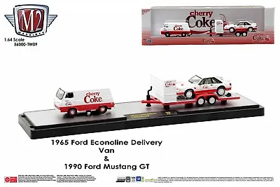 M2 Machines Auto-Haulers TW09 Coke 1965 Econoline Delivery 1990 Ford Mustang GT • $50