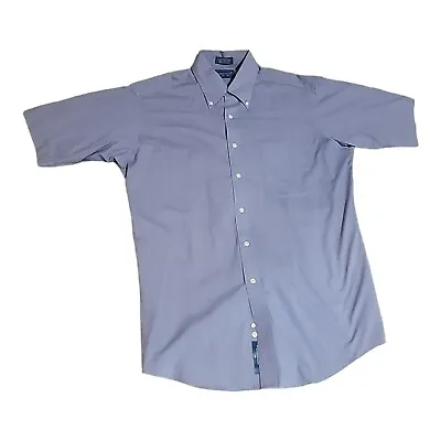 Towncraft Mens Size 16 Short Sleeve Dress Shirt Blue Broadcloth • $11.81