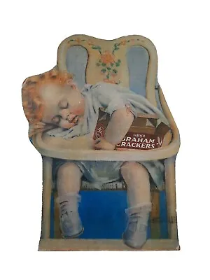 Vintage Nabisco Graham Crackers Famous Sleeping Baby Stand Up Decor • $17.99