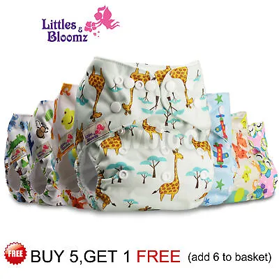 View Details Baby Cloth Nappy Reusable Washable STANDARD Popper Adjustable Wrap Pocket Diaper • 3.85£