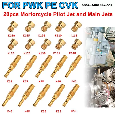 20Pcs Carburetor Main Jet Kit Set Slow/Pilot Jet Main Fit For PWK PE Mikuni OKO • $7.88