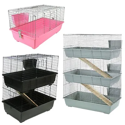 Indoor Rabbit Cage 100cm Bunny Single Double Triple Tier - Small Pet Guinea Pig • £42.74