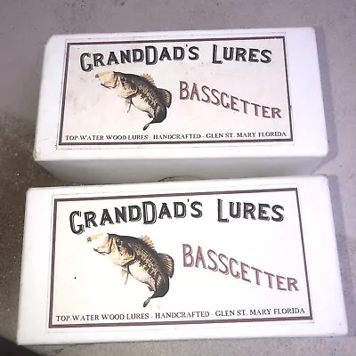 2 Vintage Wood Granddads Fishing Lure Box Glen St. Mary Florida • $29.99